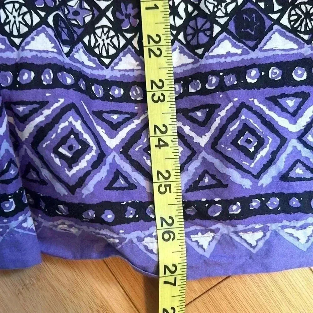 Tori Richard Fit and Flare Starfish Print Purple, Black, & White Dress size 4 - Picture 8 of 11